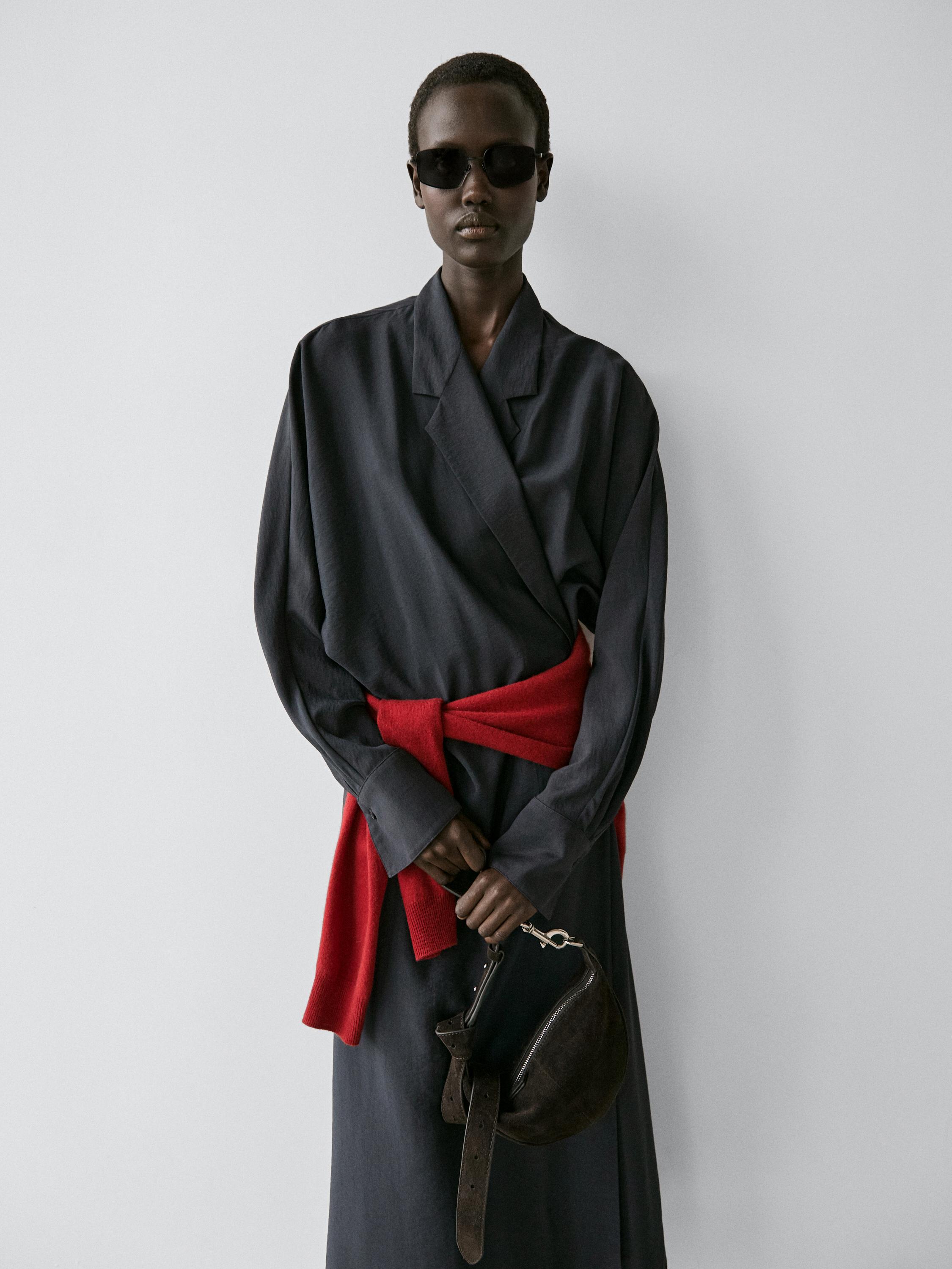 Robe midi drapée